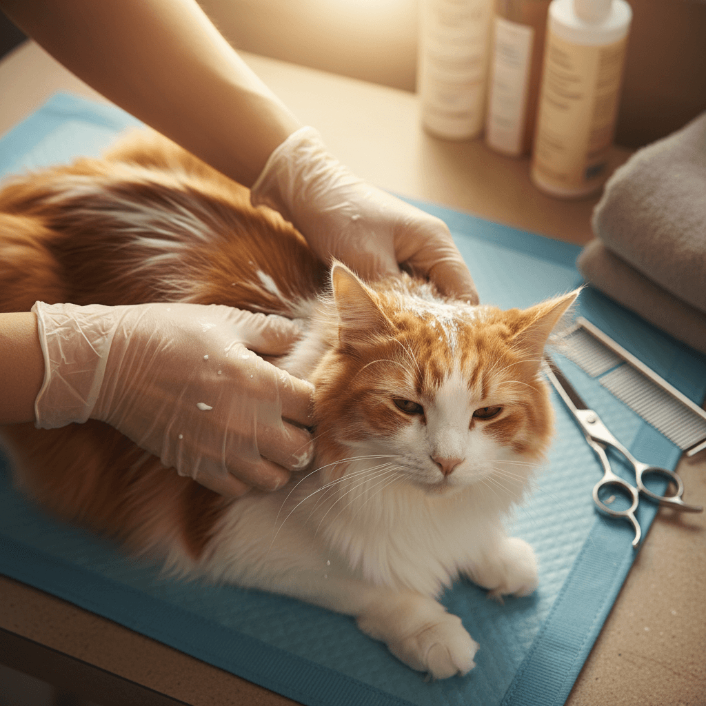 Baño terapéutico especializado para gatos